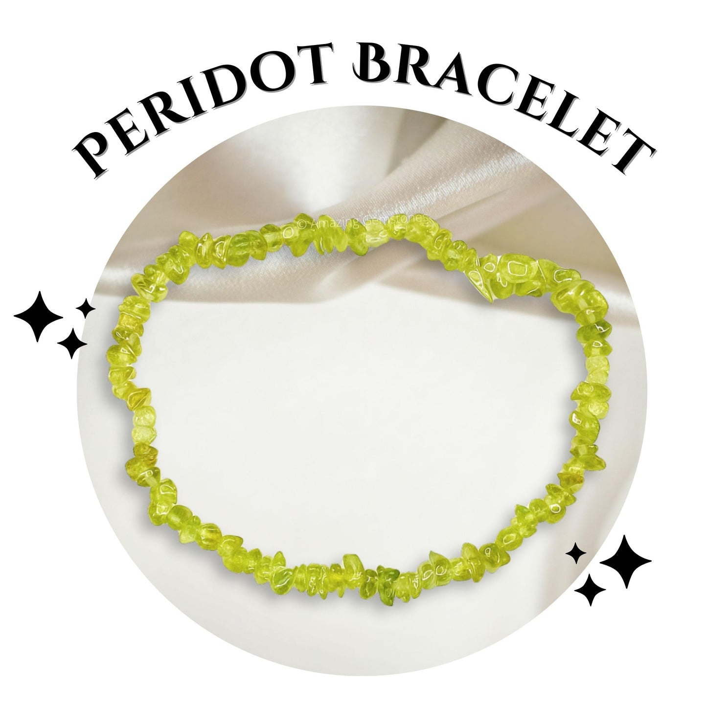 Amazing Gemstone Chips Bracelet (Peridot)