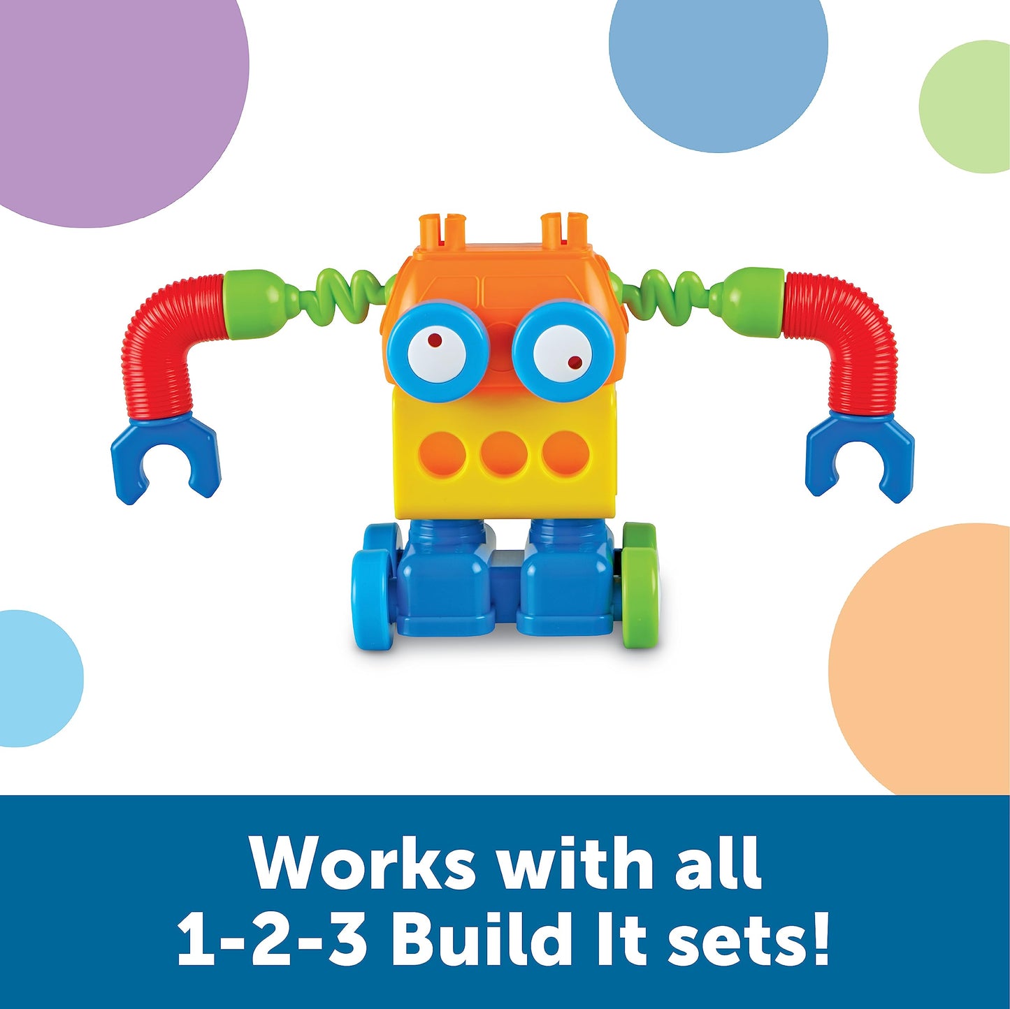 Learning Resources 1-2-3 Build It Robot Factory - Building Robots for Kids, Robot STEM Toys, Kids Engineering Toys, Toddler STEM Activity, Robots Building Kit