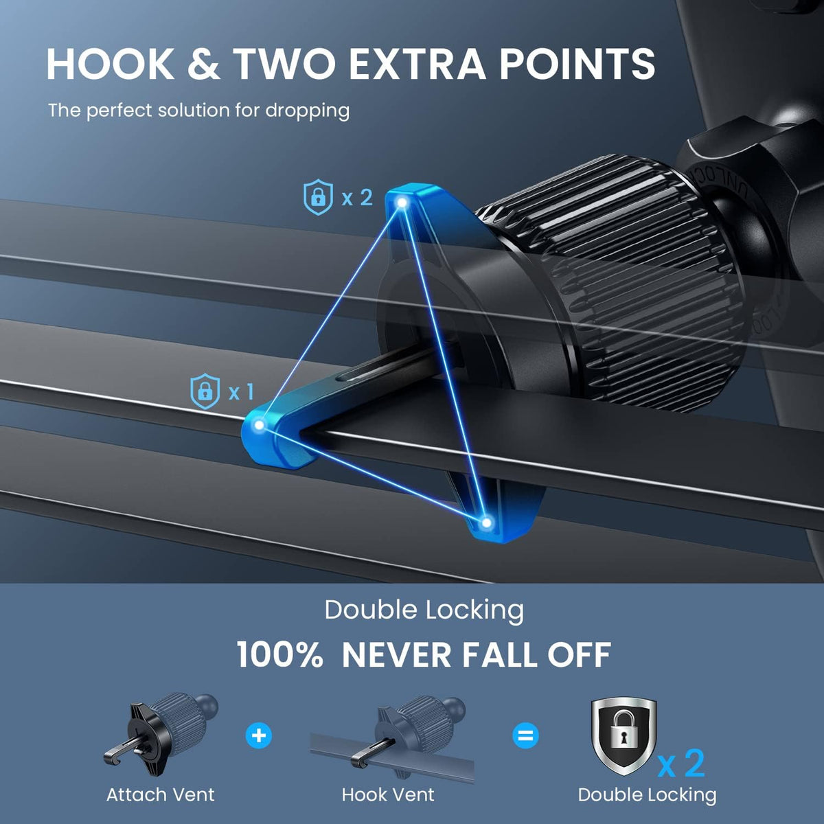 Car Phone Holder Vent [ Metal Clip] Phone Holders for Your Car Hands Free Universal Air Vent Cell Phone Car Mount Fit for iPhone Android All Smartphone Automobile Cradles