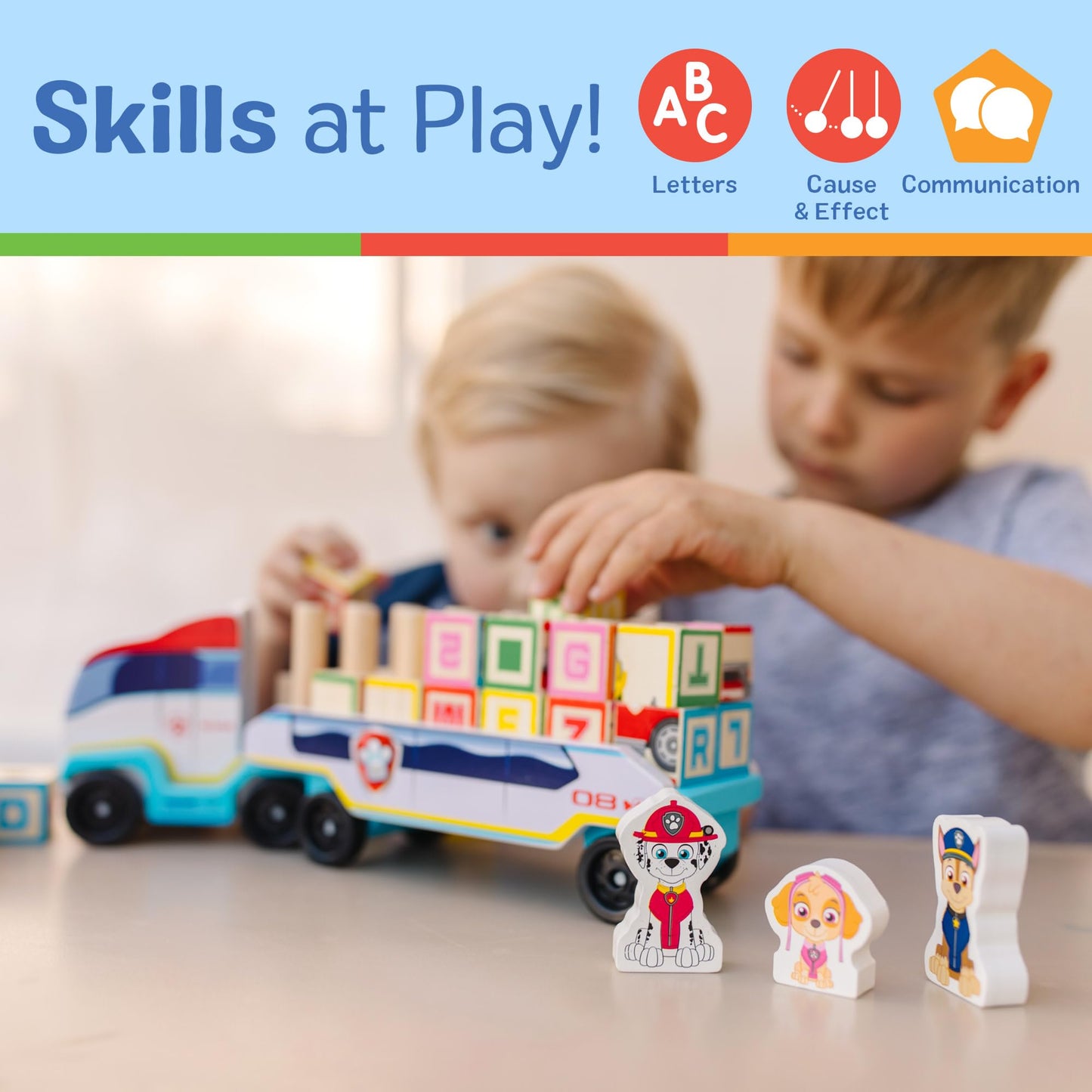 Melissa & Doug PAW Patrol Wooden ABC Block Truck (33 Pieces)