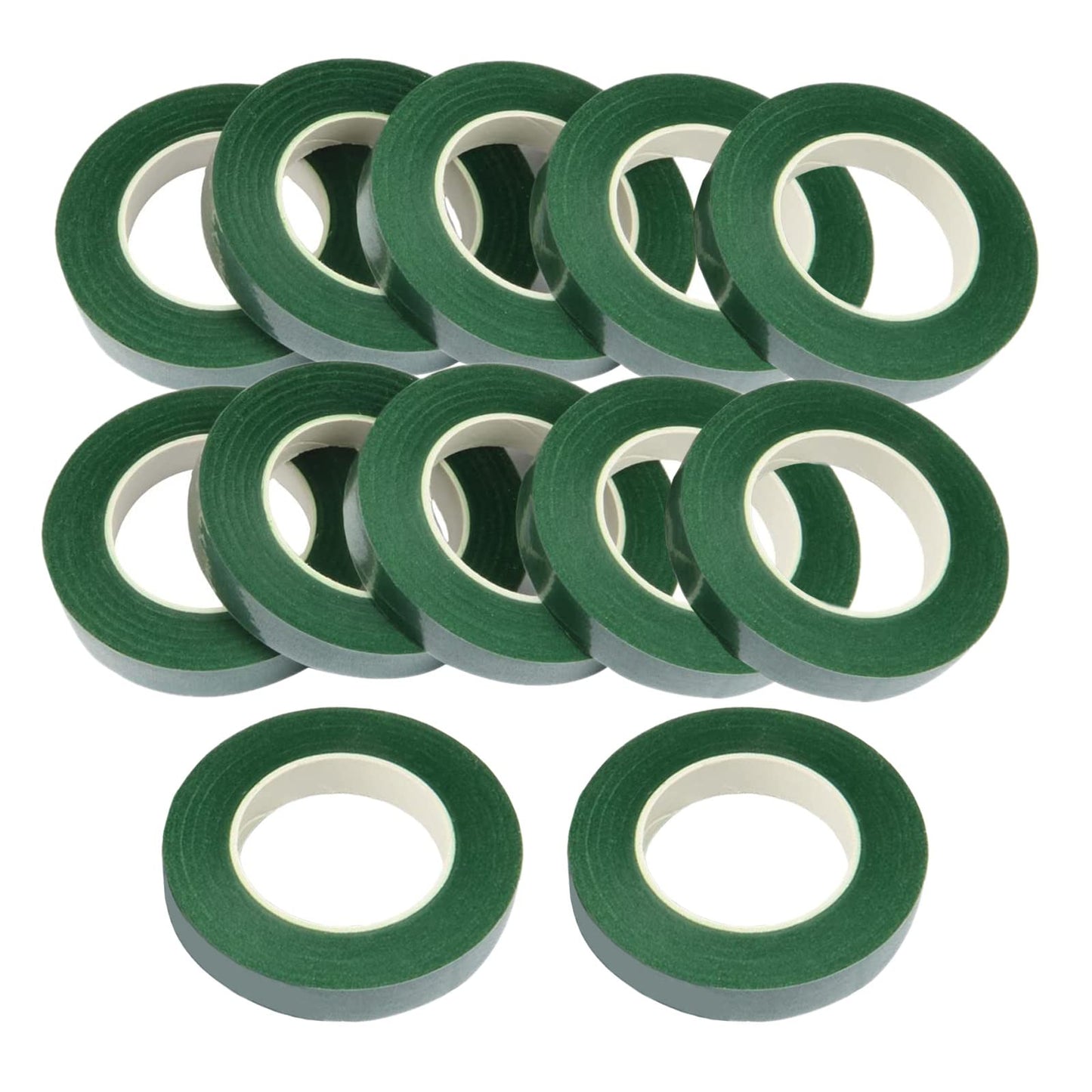 Cettkowns 12 Rolls 1/2 Inch 30 Yard Green Floral Tape for Bouquet Stem Wrapping - Adhesive, Waterproof and Flexible (Dark Green)