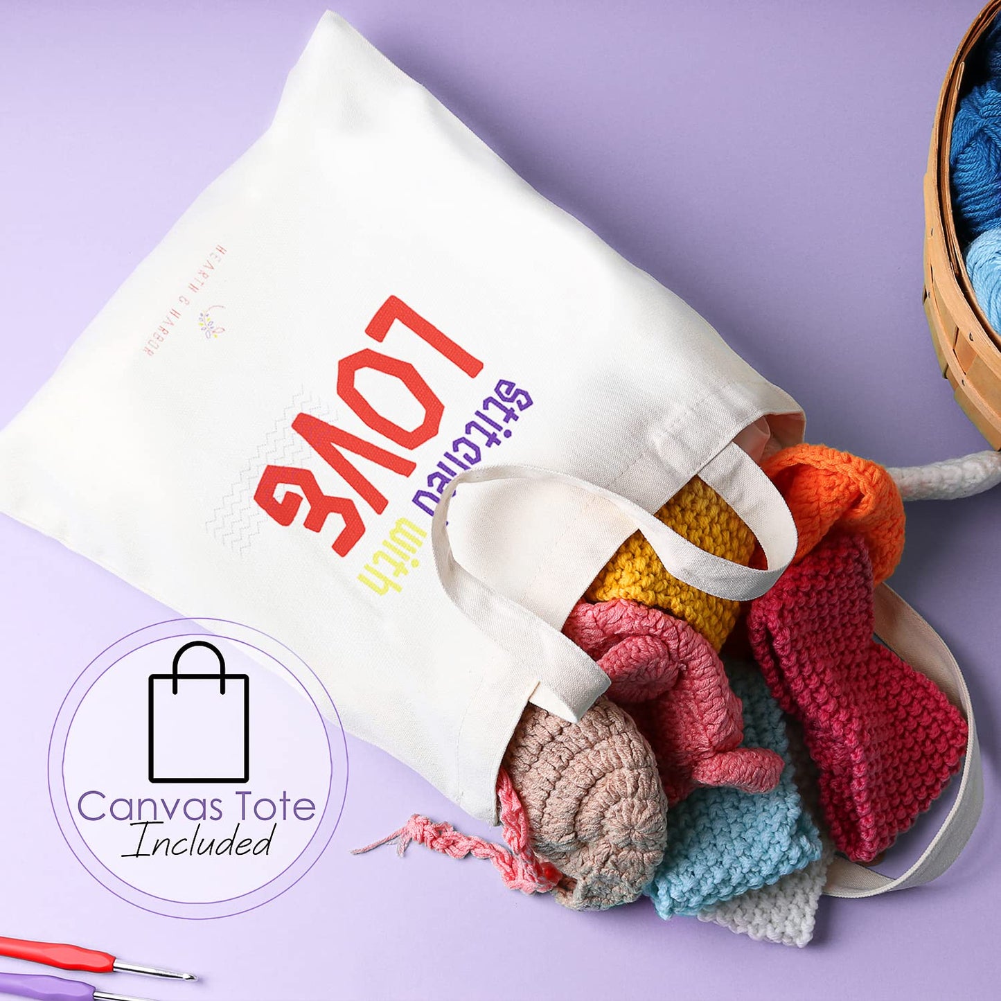 Learn to Crochet Kit for Beginners Adults – Beginner Crochet Kit for Adults and Kids, 80 Piece Crochet Set with Step-by-Step Guide and Projects Book, Crochet Starter Kit, Crochet Yarn, and Hooks
