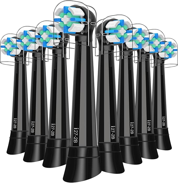 8PCS iO Replacement Heads Compatible with Oral B iO Electric Toothbrush,Compatible with Oral B iO Series 2/3/4/5/6/7/8/9/10,Premium Bristles for Deep Cleaning&Gentle Care,Black