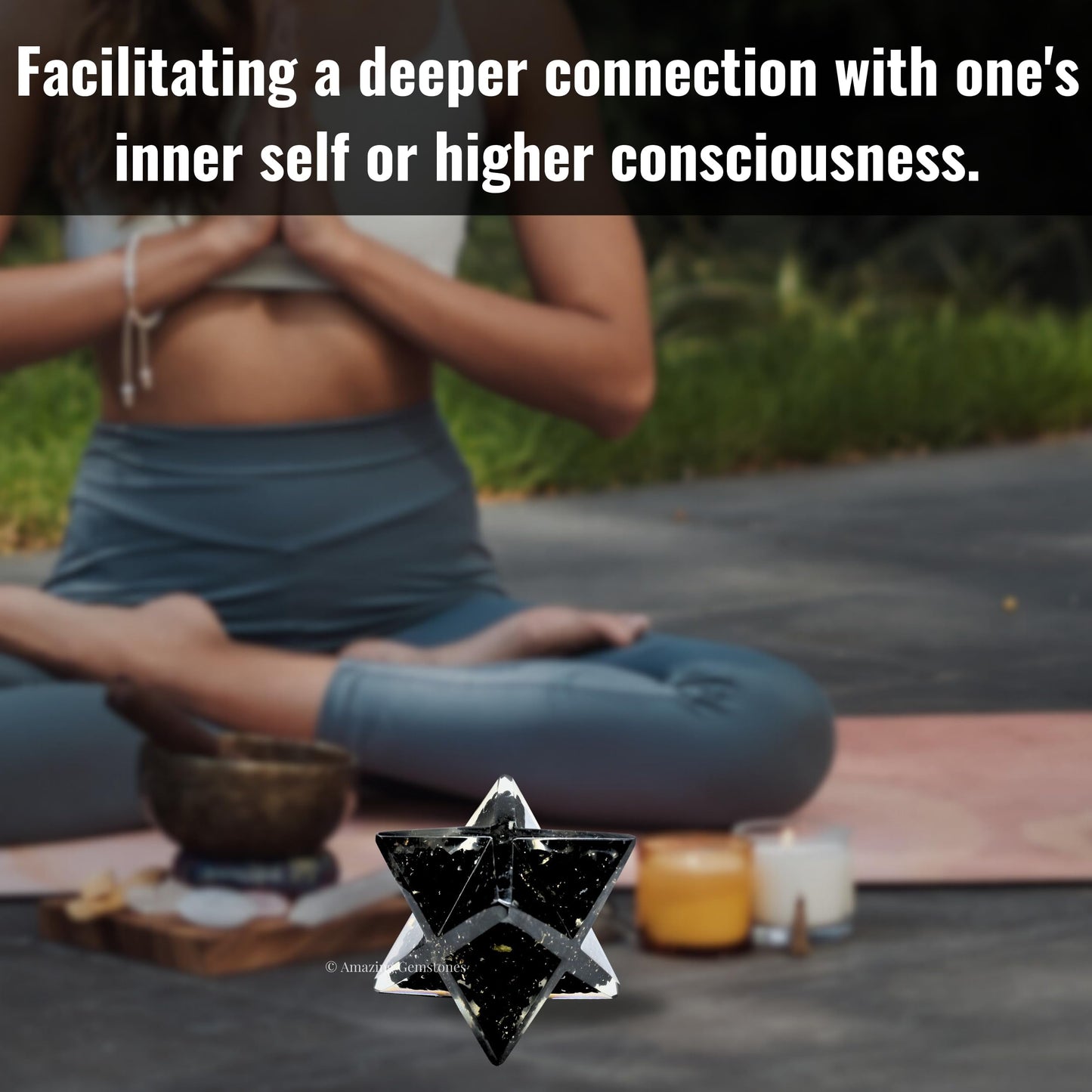 Amazing Gemstone 1 Pcs Black Tourmaline Large Crystal Orgone Merkaba Star for Reiki Healing Meditation and Crystal Grid