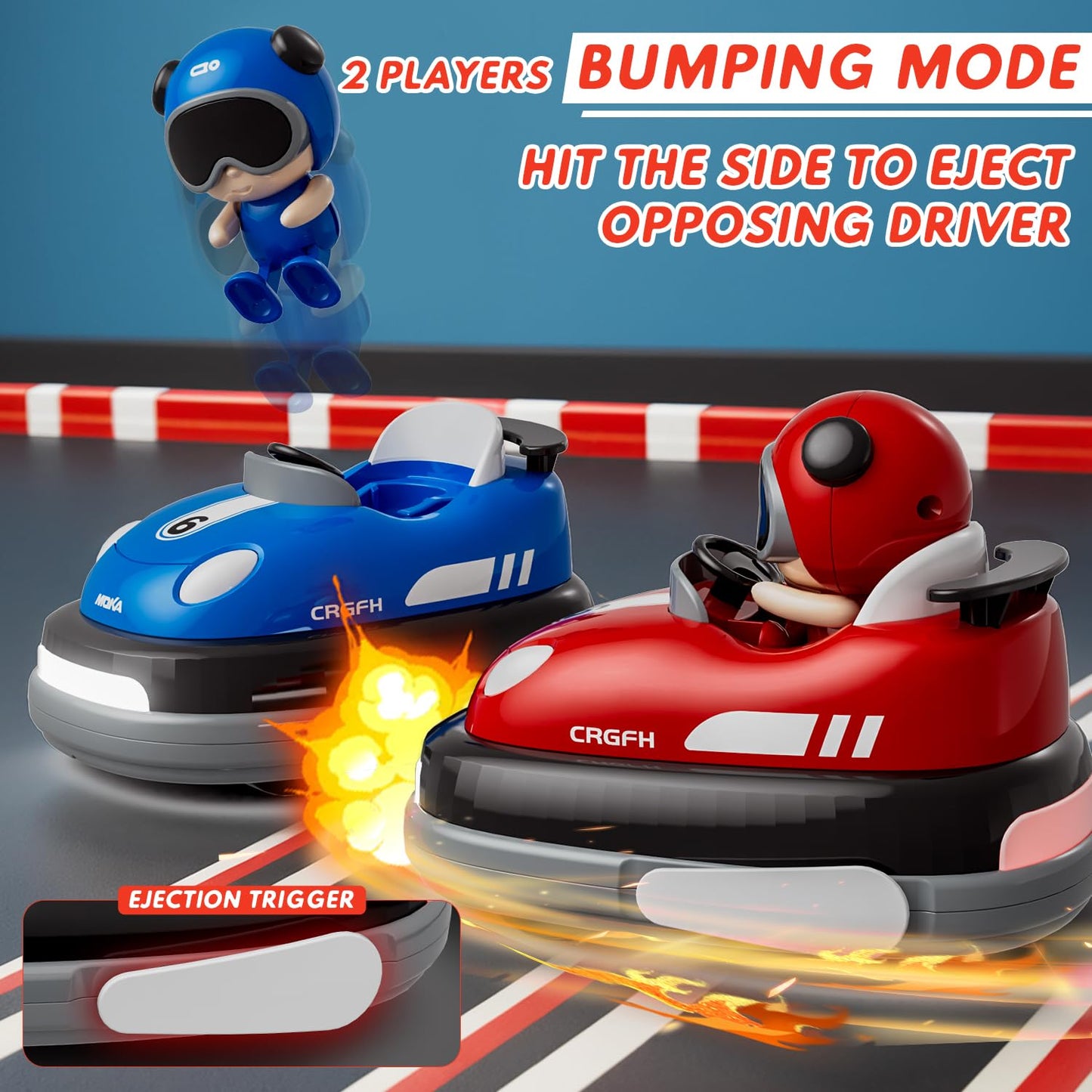 2-Player Battle 2-5 rc Car toddler Boys Children's Day Toy | Cartoon Remote Control Bumper Cars With Light & Sound – Racing Set (Drift + Collision Modes) | 360° Spinning | Rechargeable Kids’ Race Cars