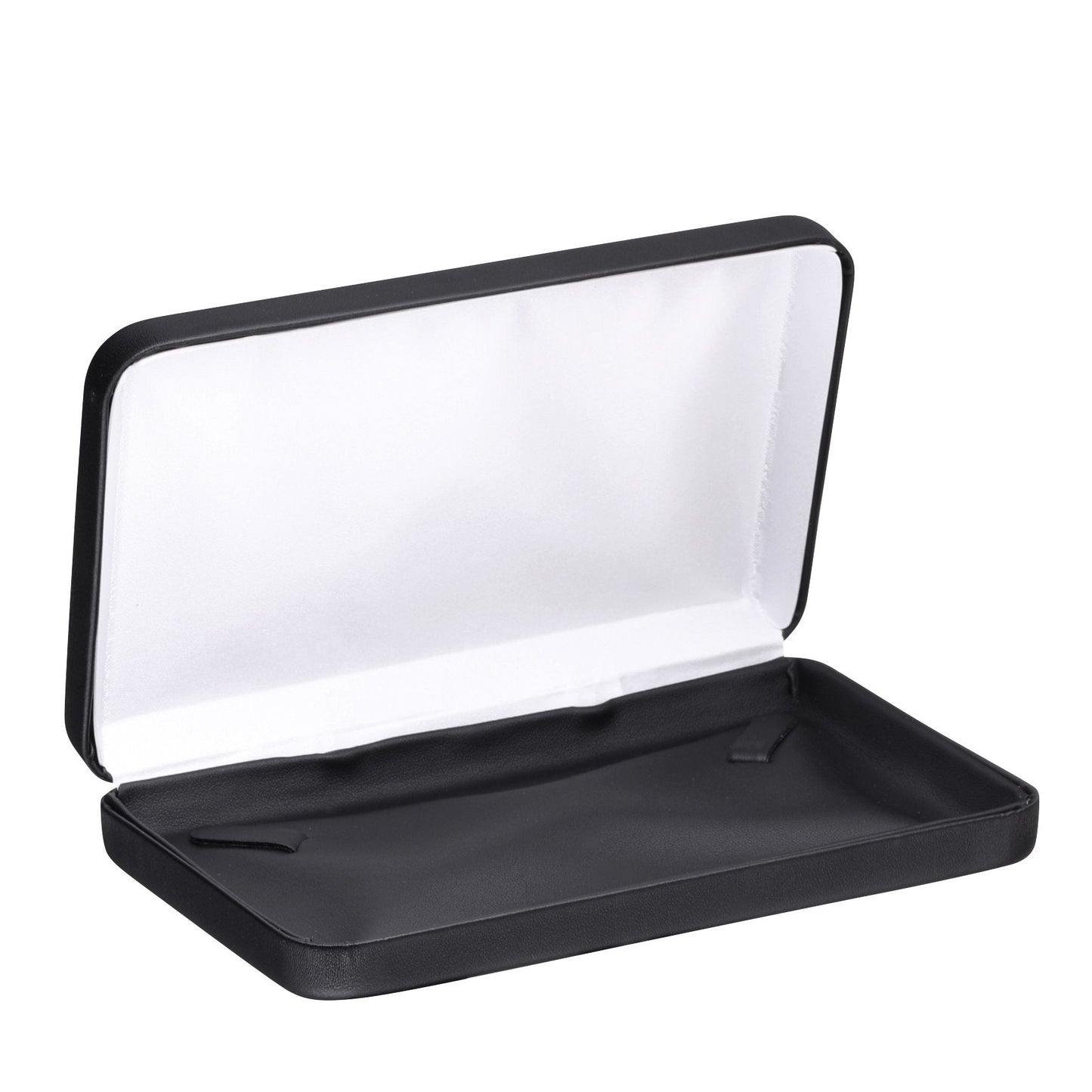Necklace Gift Box – Luxury Black PU Leatherette Large Jewelry Display & Storage Case with Satin Lid and White Packer for Wedding, Anniversary & Engagement