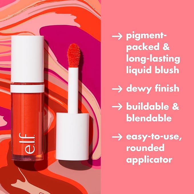 e.l.f. Camo Liquid Blush, Long-lasting Liquid Blush For High-pigment Color, Creates A Soft, Dewy Finish, Vegan & Cruelty-free, Dusty Rosé