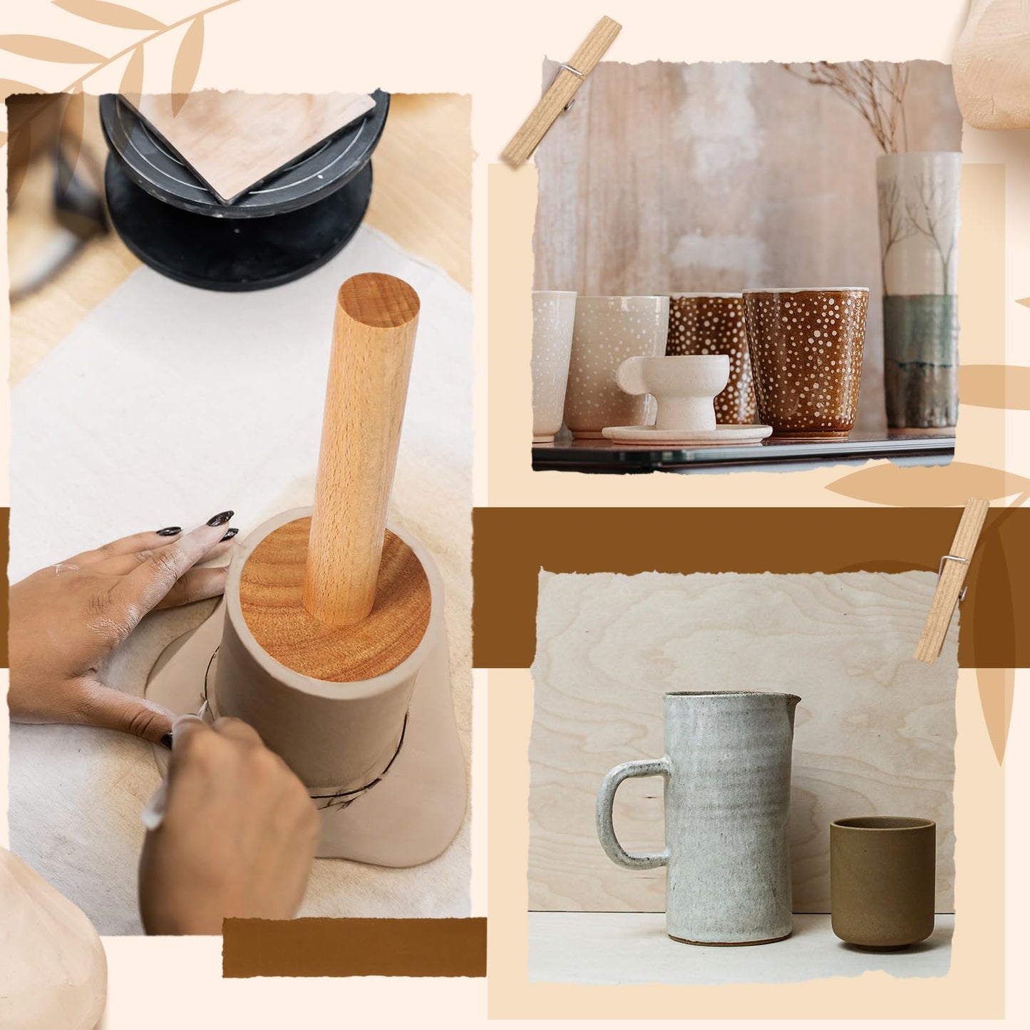 Baderke 2 Pcs Cup Pottery Molds, Create Pottery Mug Vases, Cup Molds Shaping Tool, Assist in Hand Building Mugs(2 3/4 Inch, 3 Inch)