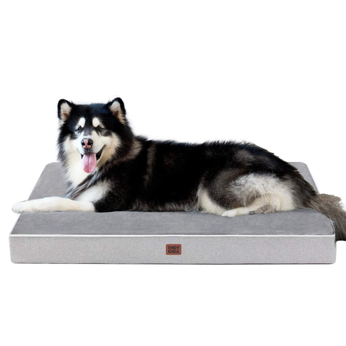EHEYCIGA XL Memory Foam Dog Crate Bed Washable, 41x27Inch, Black
