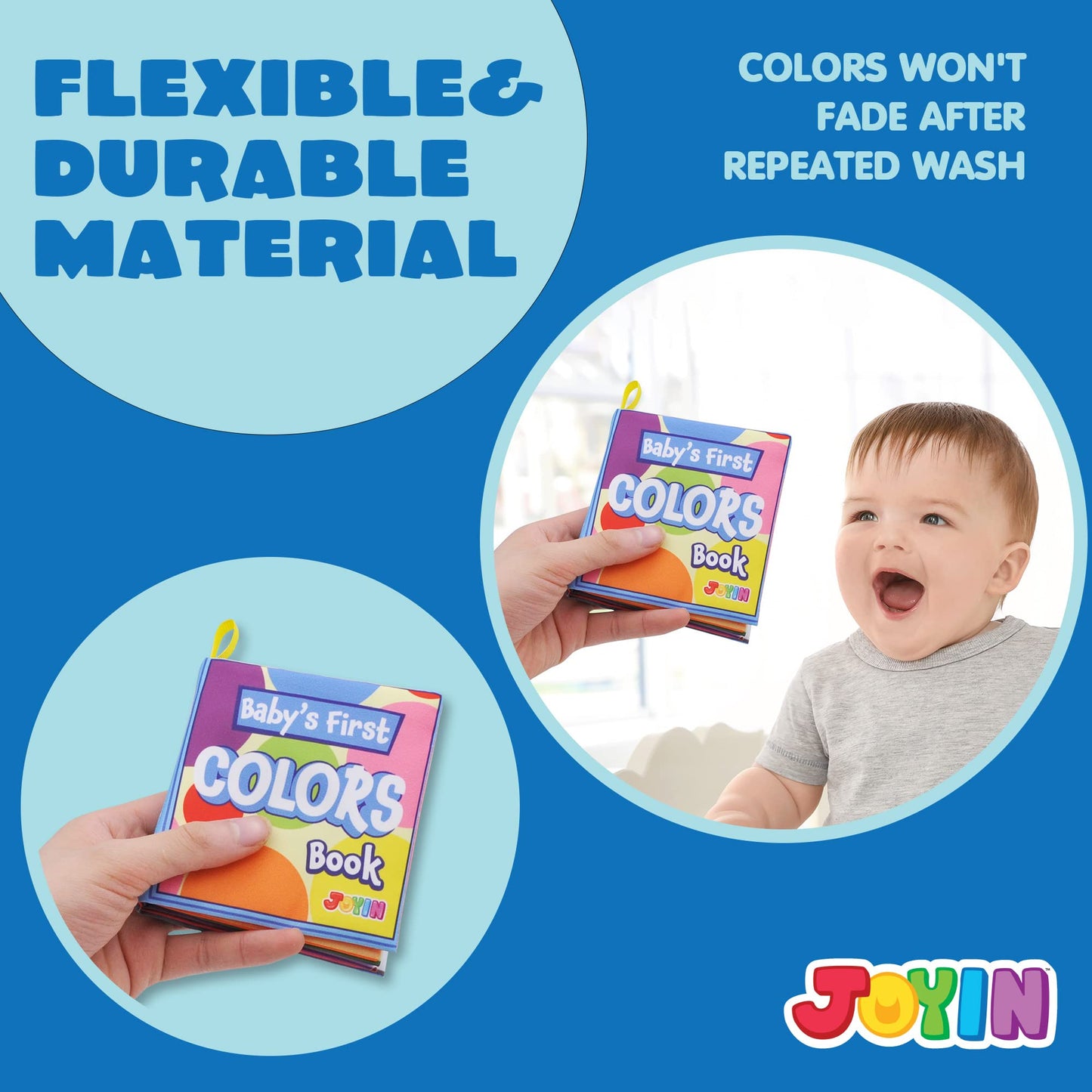 JOYIN Baby Toys Duck with 12 Pcs Bath Books, Infant Musical Toys 6+ Months, Nontoxic Fabric Soft Crinkly Cloth Books