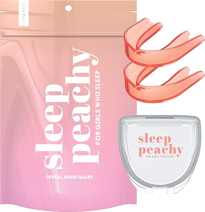 Sleep Peachy Night Guard for Women - Pack of 2 Mouth Guard for Teeth Grinding, Clenching and Bruxism (Orange)