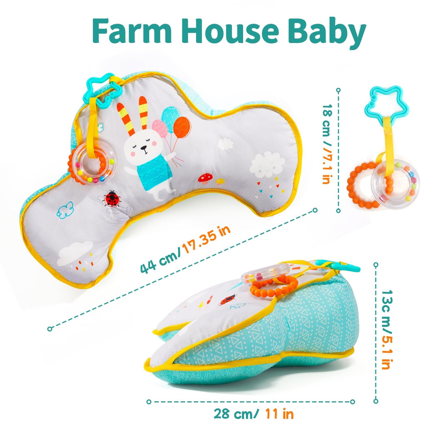 Montessori Sensory Crawling Toy for Newborns - Tummy Time Pillow with Ergonomic Design for Easier Parenting Development