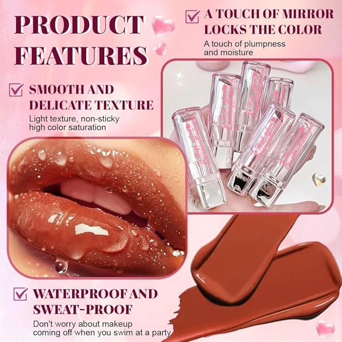 Brown Plumper Moisturizing Butter Lipstick for Women, Natural Tinted Lip Balm Shine Nourishing Hydrating Lip Gloss Stain for Dry Lips, Lightweight Lip Liner Care Makeup, Vegan 1Pc Brown Black
