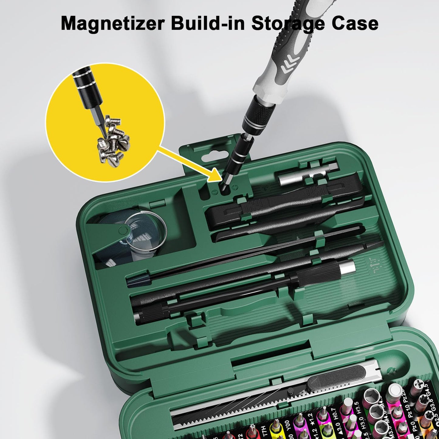 YOYSUN Mini Precision Screwdriver Set with Color-coded Identification, 132 in 1 Micro Magnetic Repair Tool Kits with Storage Box, 108 Bits,Small Manual Screw Driver Toolkits for iPhone/Mac/iPad/Table