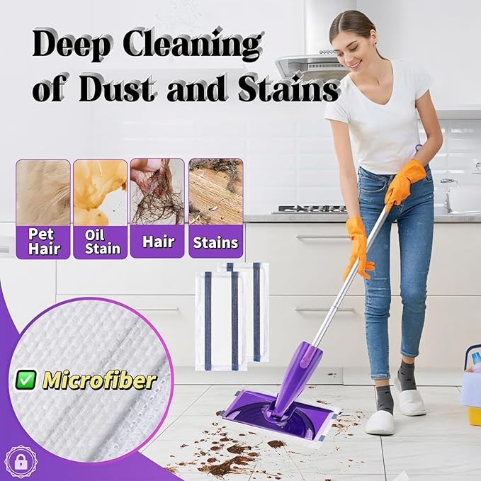 CLEANPIONEER Mopping Replacements Pad Compatible for Swiffer Wet Jet Spray Mop, Disposable Multi Surfaces Mop Refills Used for Floor Cleaning, Thickness and Absorbent, 30 Count