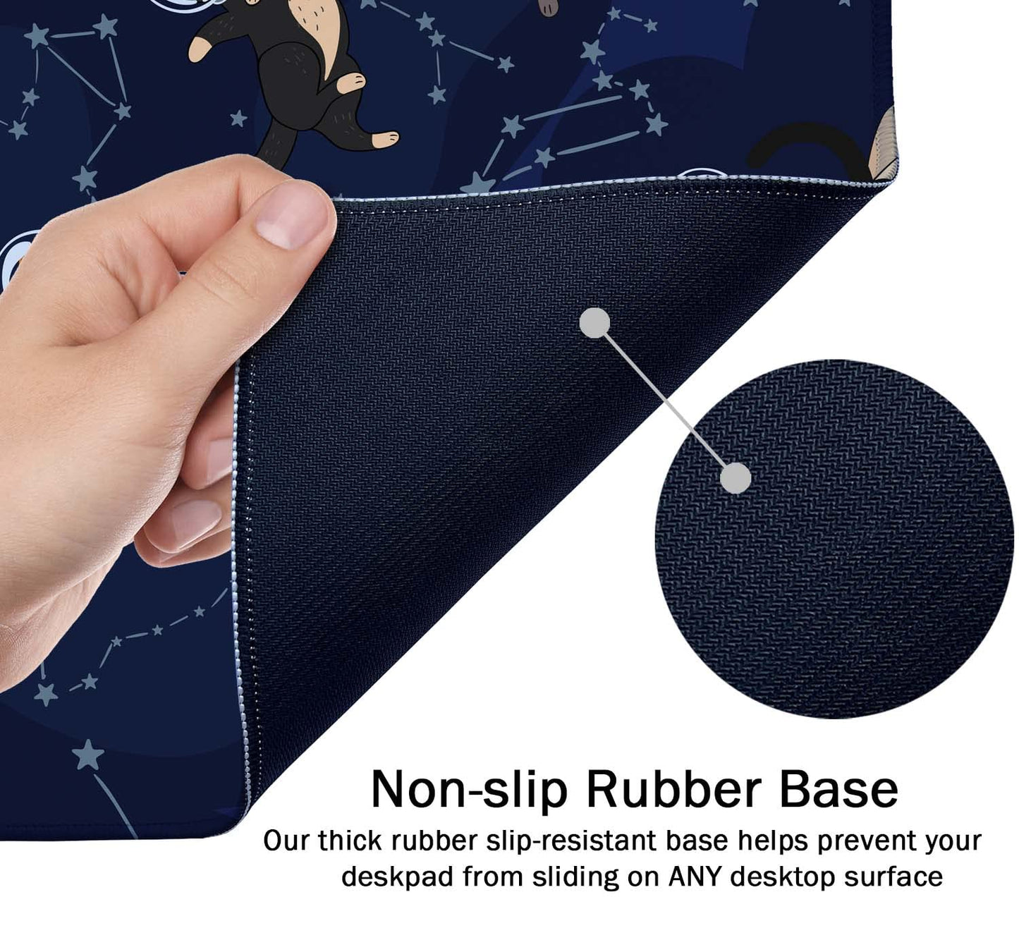 SSOIU Cute Cats & Constellations Desk Mat - Extra Large, XXL Gaming Mouse Pad, 35.5" x 15.7"