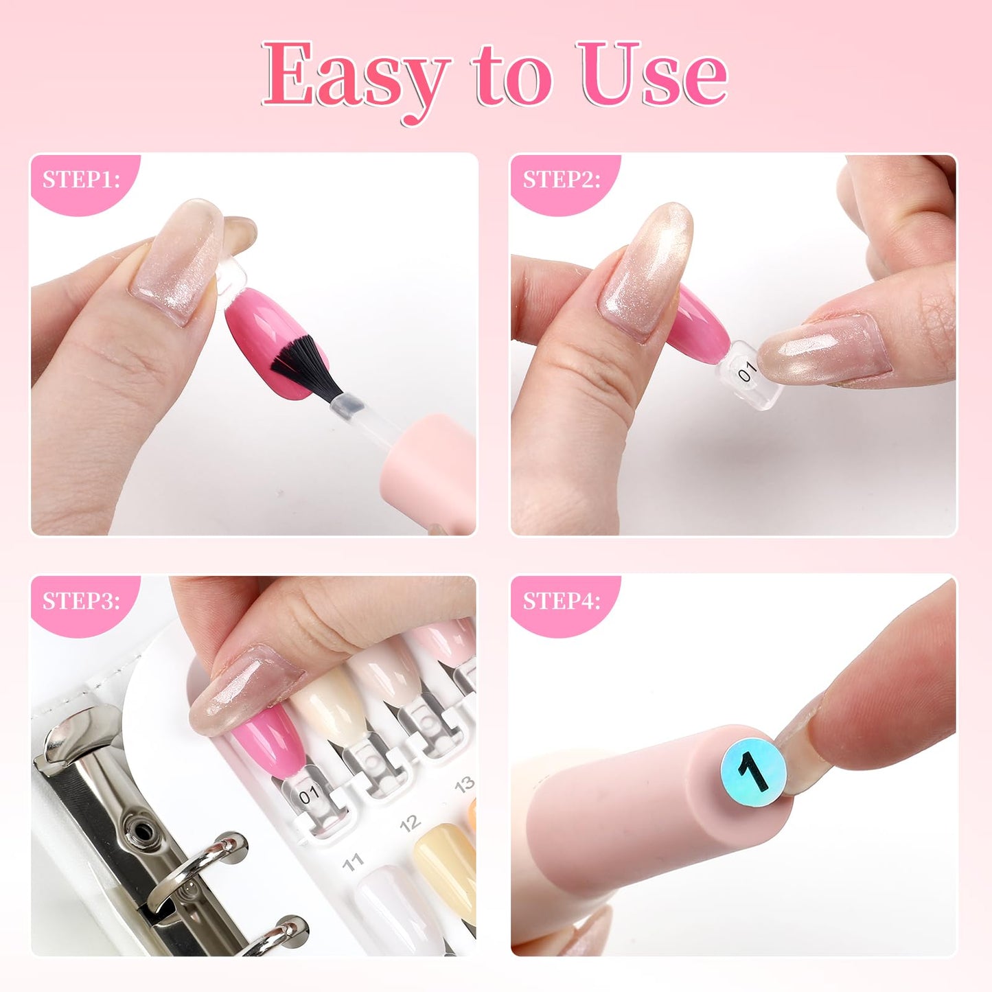 ASTONFOG Nail Color Swatch Book Professional Nail Display Book for Gel Polish Nail Art Design Nail Swatches Chart Book with 150 Clear Replacement Nail Tips Salon Home Use