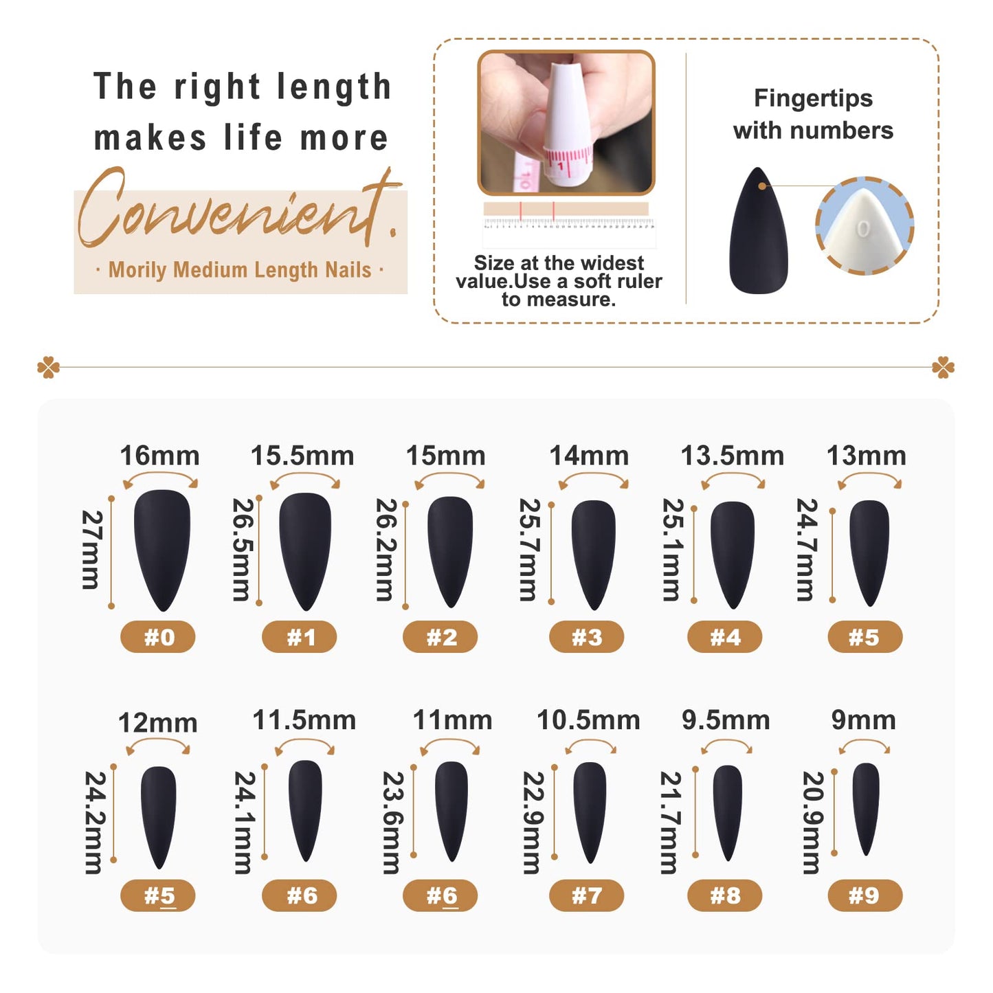 Morily Press-On Nails Bundle | Black Stiletto Matte & Black Stiletto Glossy Crystal | 24Pcs Each Set, Medium Length Long False Fake Nails