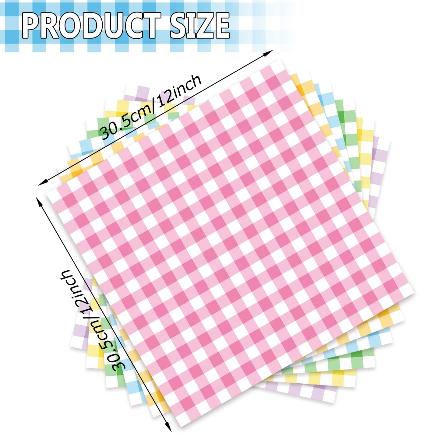 Whaline 240 Sheets Plaids Wax Paper Sheets Spring Easter Sandwich Wrap Paper 12x12 Inch Checkered Deli Wrappers Food Basket Liners for Bread Baking Picnic Party Table Supplies