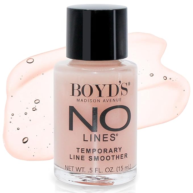 Boyd’s No Lines Temporary Wrinkle Remover - Skin Tightening Serum for Fine Lines, Instant Wrinkle Filler for Face, Forehead, Crow’s Feet, Under-Eye Bags, 0.5 fl oz
