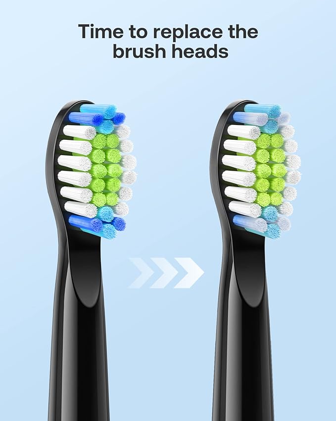 Bitvae Electric Toothbrushes 2 Pack With Holders, Ultrasonic Electronic 8 Brush Heads 5 Modes, Rechargeable Power for 30 Days Using, Black & Pink