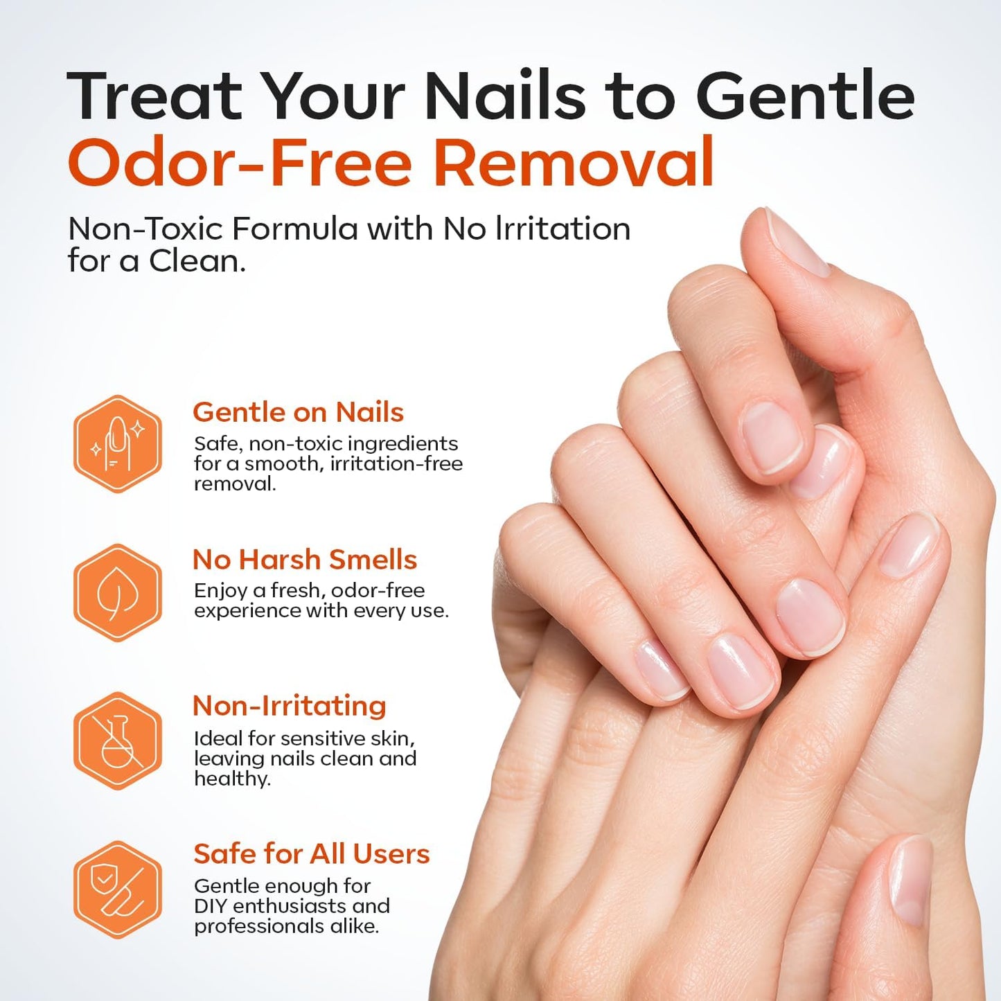modelones 30 ML Nail Polish Remover for Press On Nails Base Top Coat, Upgrade Clear Stick On Nails Remover for Acrylic Tips