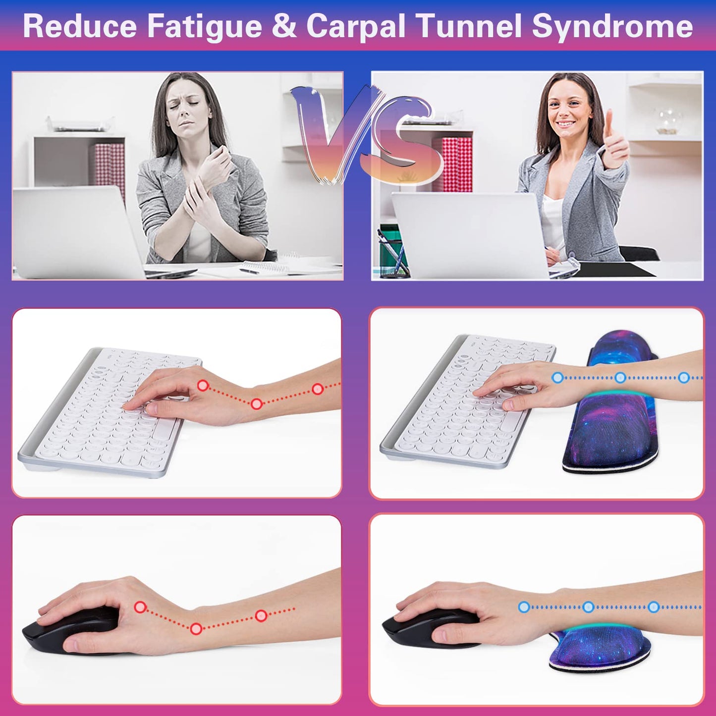 Canjoy Gaming Mouse Pad Set, 4-in-1 XXL Large Mouse Pad + Keyboard Wrist Rest Support+ Coaster, (35.4×15.7 in) Extended Desk Pad Memory Foam Non-Slip Desk Mat for Home Office