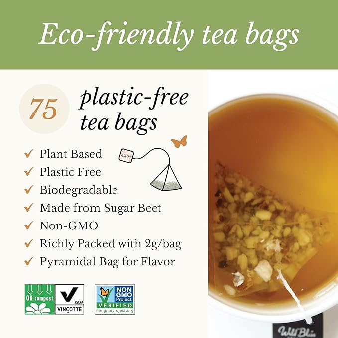 Wild Bliss Organic Wild Raw Dandelion Root Tea - Pharmacopoeia Quality Caffeine Free Herbal Detox Support - 75 Plant Based Tea Bags