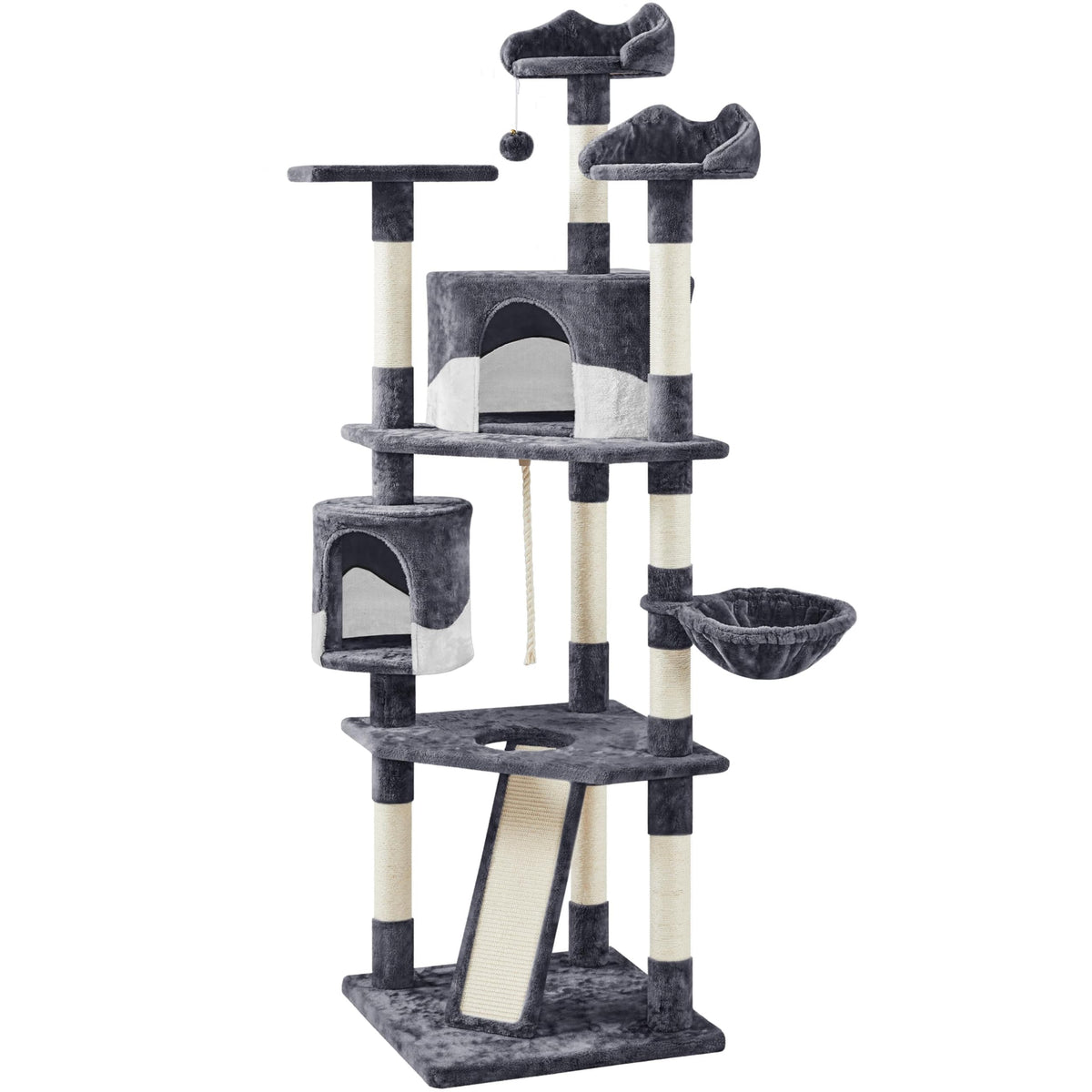 Yaheetech 79in Multi-Level Tall Cat Tree for Multiple Cats with sisal Posts