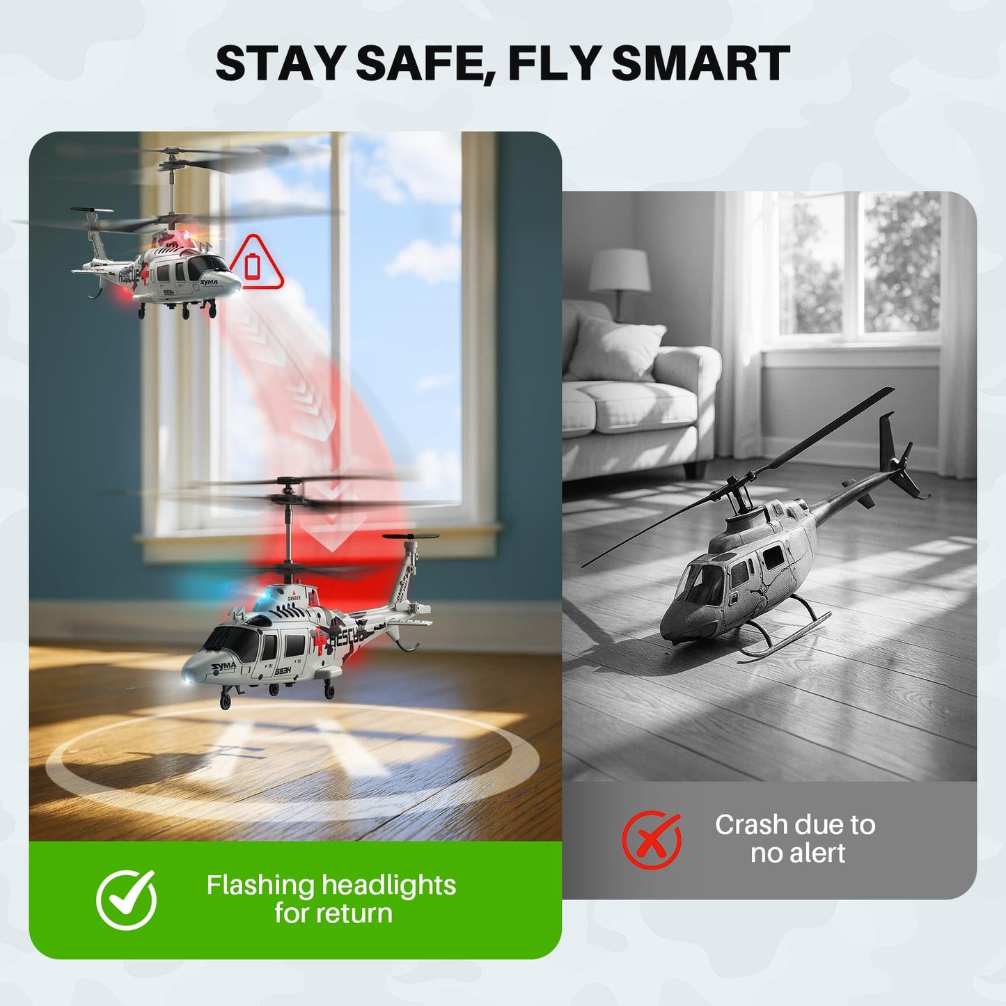 SYMA Remote Control Helicopter, S53H Rescue RC Helicopter with Upgraded Protection System, Lifelike Simulation, Easy to Fly, Educational Toy & Gift for Boys Girls Beginners