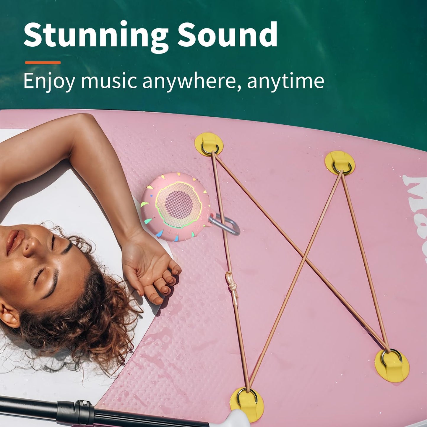 HEYSONG Bluetooth Shower Speaker + DIY Diamond Stickers – Great Gift for Girls