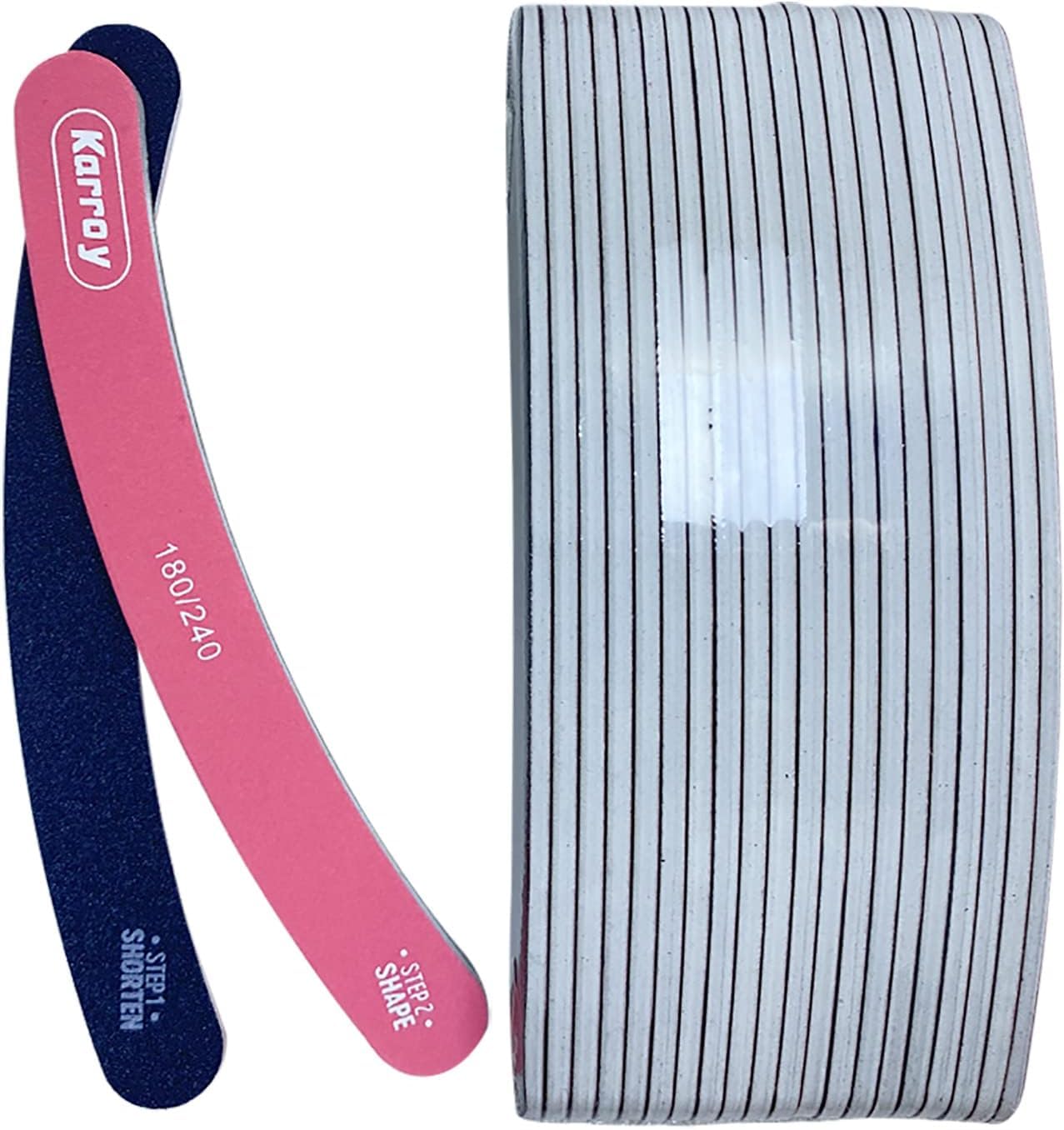 HiLemon Nail Files, Dual Sided Nail Files for Natural Nails, Emery Boards Nail Filer for Acrylic Nails 180/240 Grit 20pcs