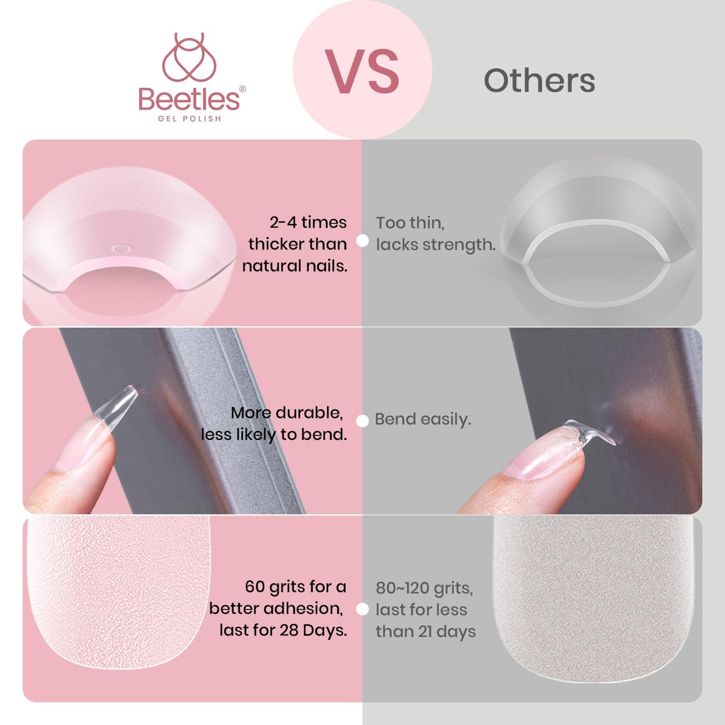 Beetles Solid Nail Glue Gel with 20ml Nail Glue Remover Set with Gel Nail Tips Medium Coffin Etch X Nail Tips, 12 Sizes 288Pcs Pre Shaped Half Matte Press On Nails