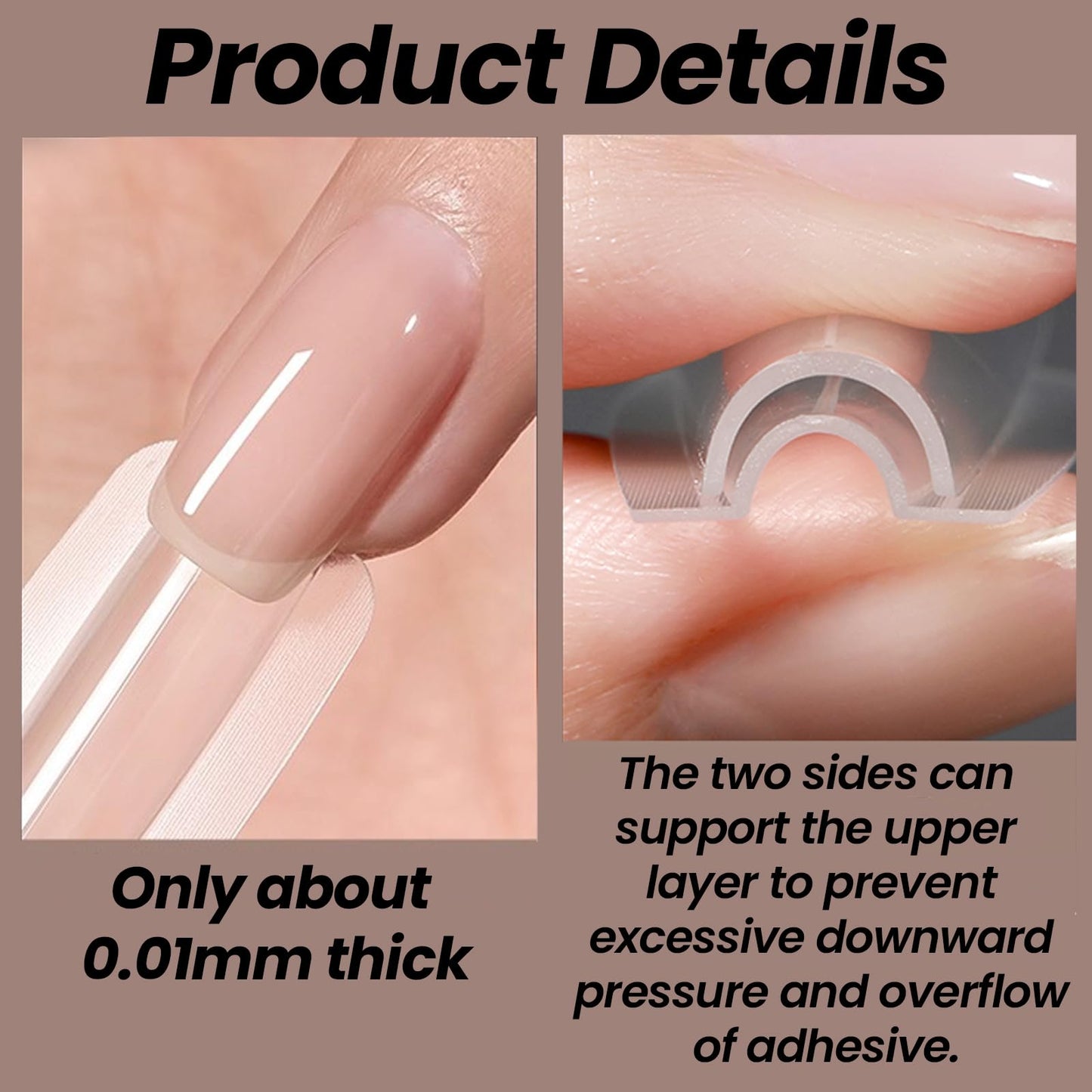 Sandwich Nail Dual Forms - 240Pcs | Almond Round Shape Nail Extension Kit with Alignment Guides | Reusable Mold for Builder Gel & Polygel (Long coffin shape)