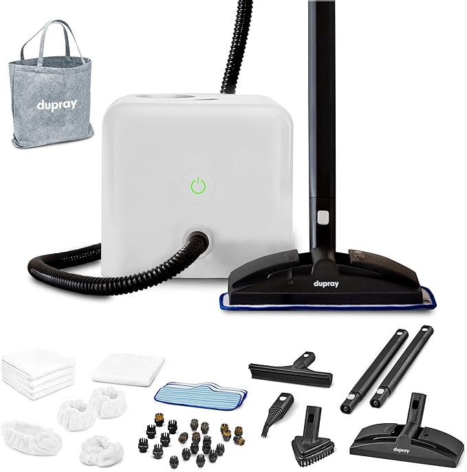 Dupray Neat Steam Cleaner, Multipurpose Steamer for Floors, Grout & Upholstery, Chemical-Free Cleaning, Long Run Time, 40-Piece Accessory Kit *Kills 99.9% of Bacteria & Viruses