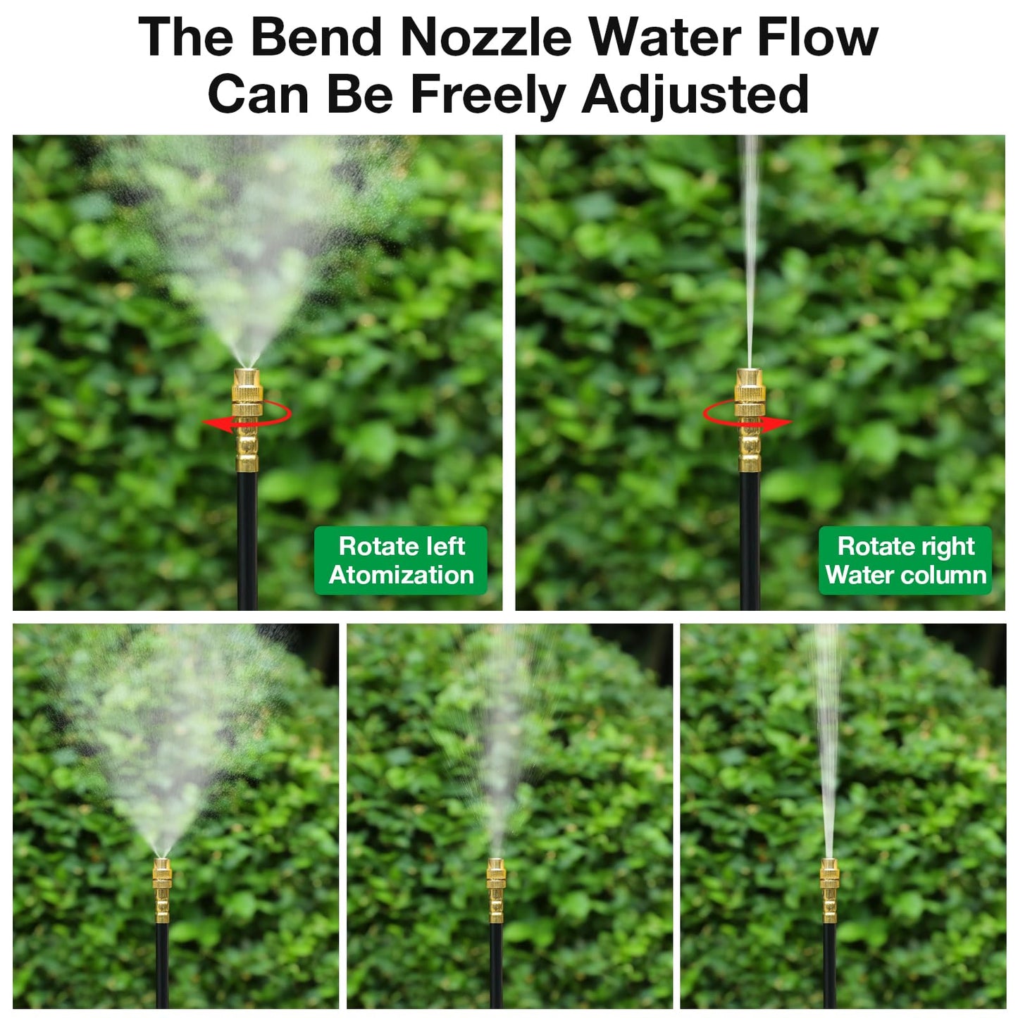 MIXC 50Ft 1/4" Drip Irrigation System,2026-Upgrade Garden Irrigation Kit with 12pcs Adjustable Copper Nozzles,Automatic Atomizing Watering System for Outdoor Plants,Raised Bed,Yard,Potted Plant,Lawn