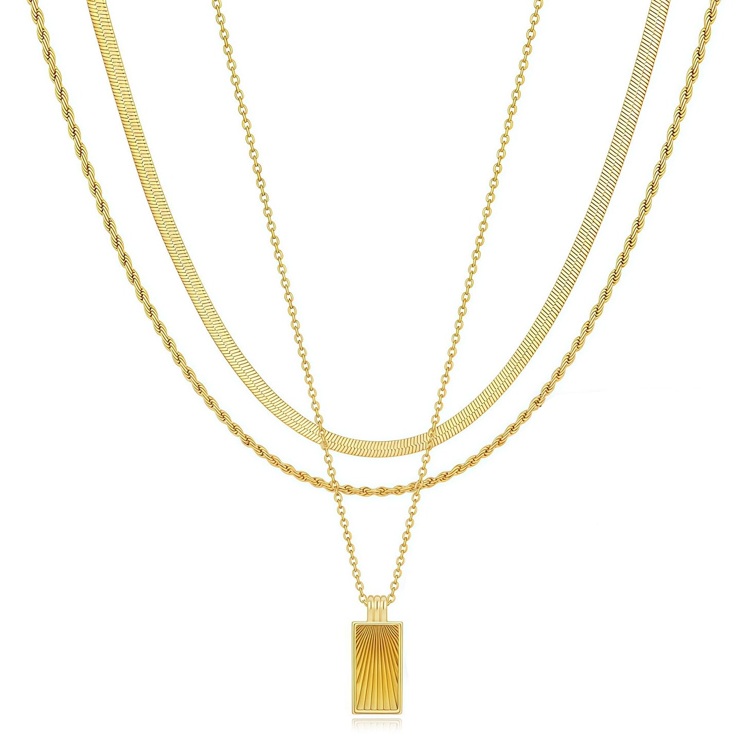YOIHUR Gold Necklaces for Women, 14K Gold Plated Dainty Stackable Stack Choke Necklaces, Trendy Layering Pendant Necklace Set Jewelry for Women Gifts