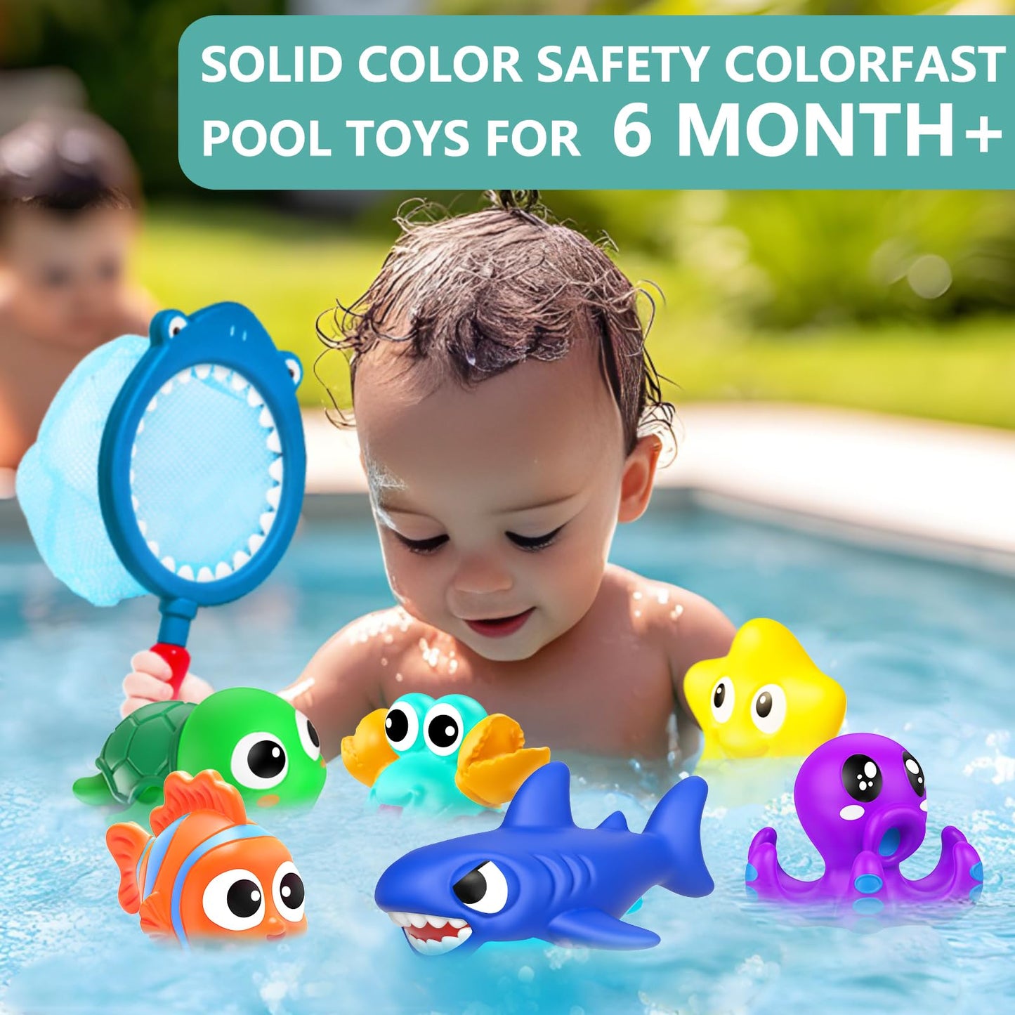 GZHFMUS No Hole Mold Free Baby Bath Toys for Kids Ages 1-3,Water Toys for Babies and Toddlers,Ocean Animal Bath Toys for Bathtub,Shower,Beach, Pool,Water Table,Boys Girls Gifts with Storage Bag