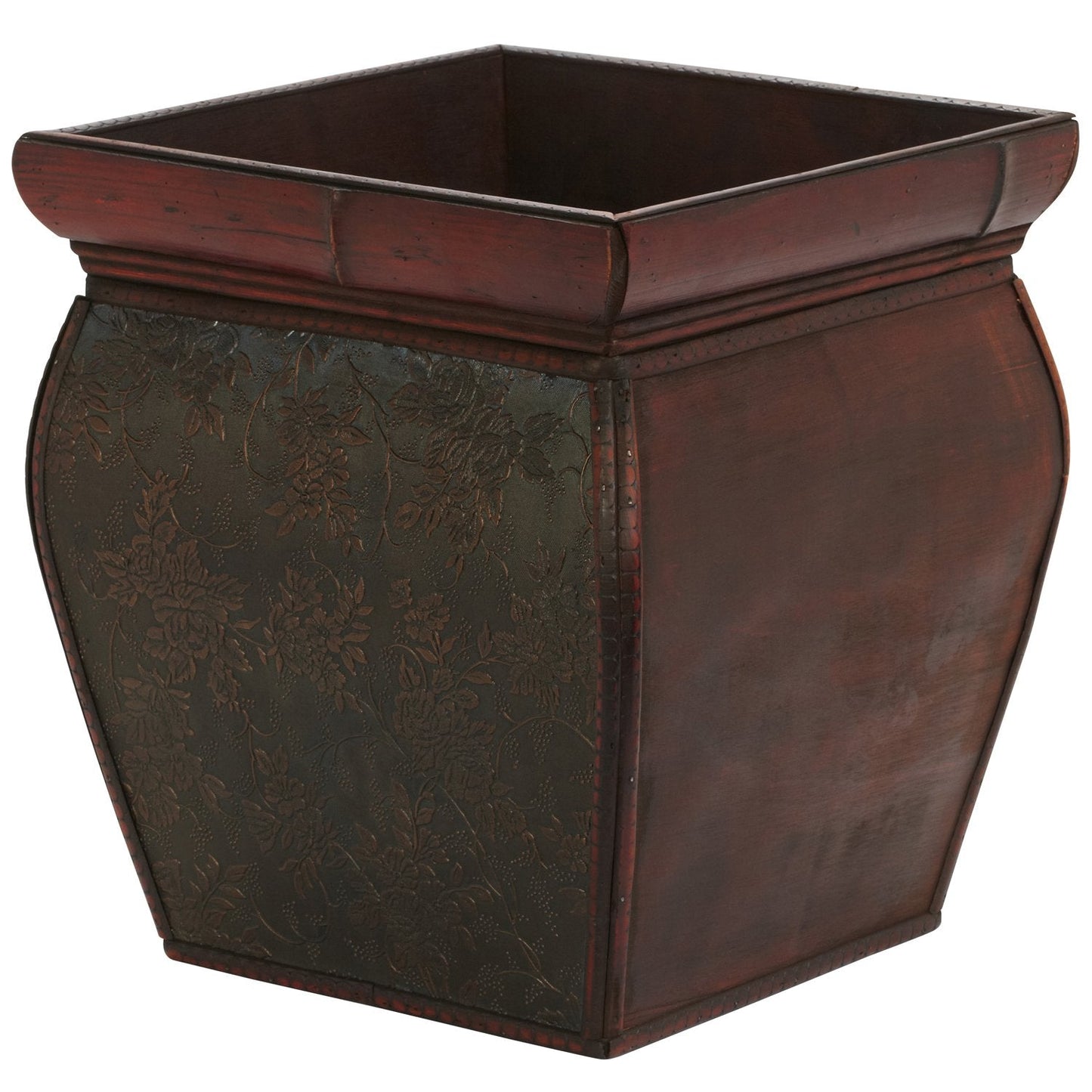 Nearly Natural 0523 Square Planters with Rim (Set of 4) Brown