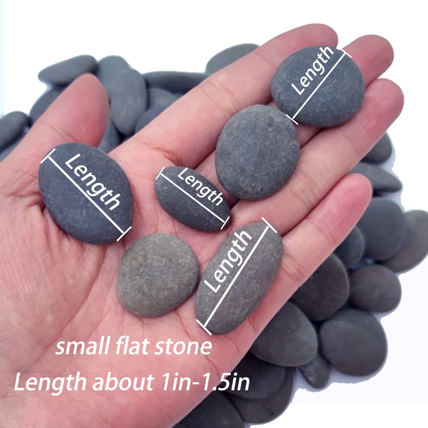 100PCS Painting Rocks - 1-1.5 Inch Flat Smooth River Rocks for Painting, Natural Pebbles & Rocks for Kindness Rocks, Arts Crafts, DIY Projects - Adults & Beginners