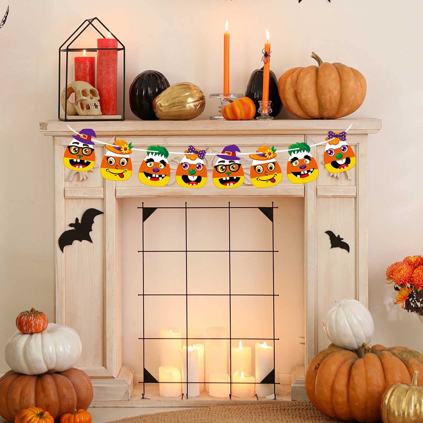 Sumind 36 Sets Halloween Craft Kits for Halloween Candy Corn Sticker DIY Arts Craft Trick or Treat Decorations Fun Home Activities for Party Supplies Arts