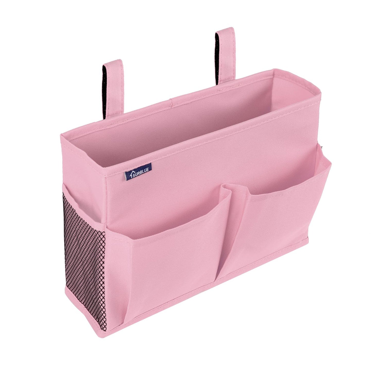 Surblue Caddy Hanging Organizer Bedside Storage Bag for Bunk and Hospital Beds, Pink, Small
