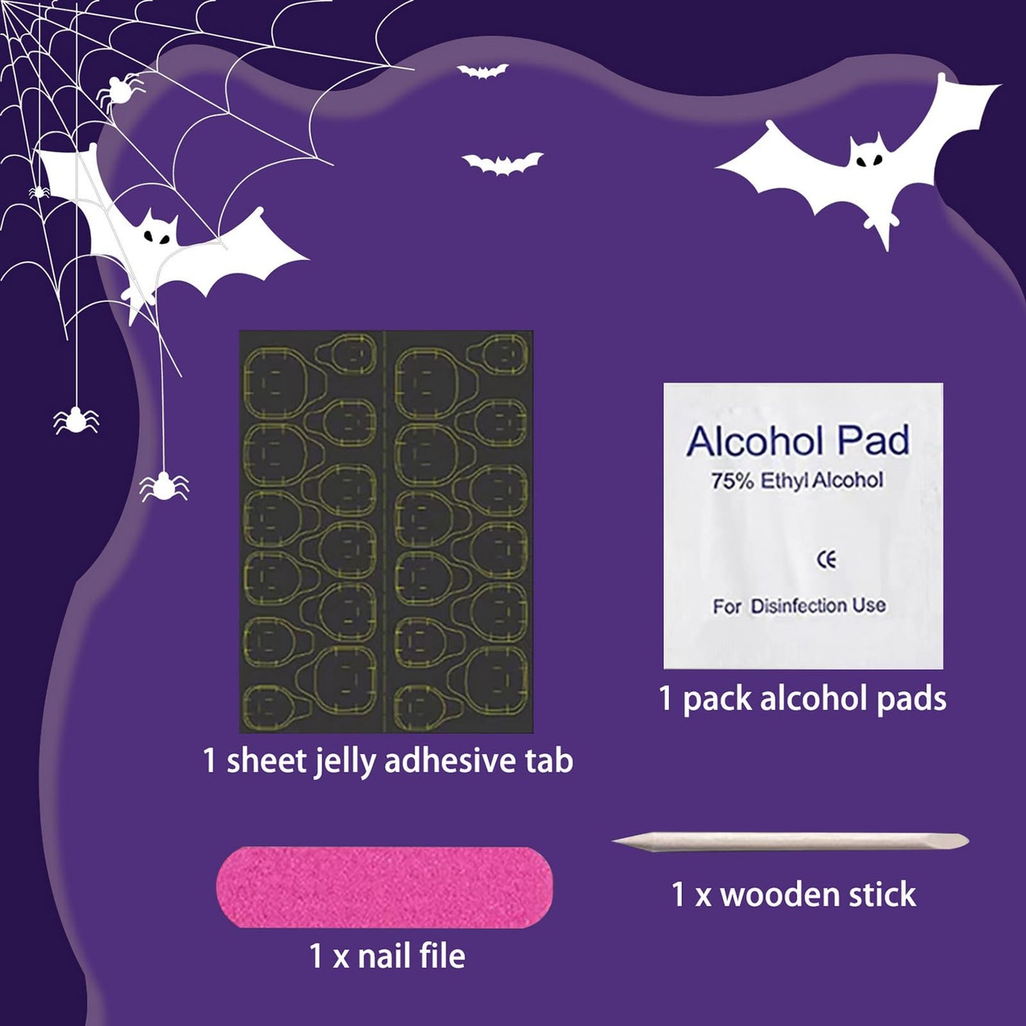 24Pcs Short Almond Press on Nails Halloween Fake Nails with Black Cat Ghost Mummy Design Cute Halloween False Nails Cute Full Cover Nails Press ons Reusable Stick on Nail for Women Artificial Nail