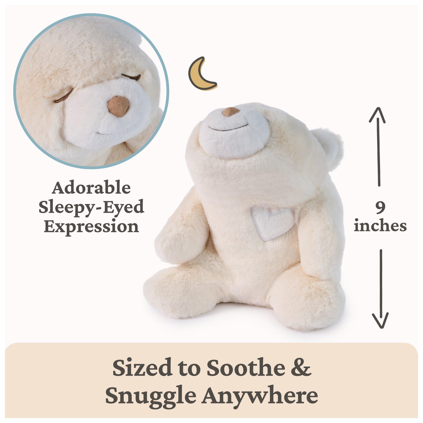 GUND Baby Snuffles Soother, Premium Teddy Bear Sensory Toy and Sleep Aid for Babies, Stuffed Animal for Ages 0 and Up, White/Cream, 9”