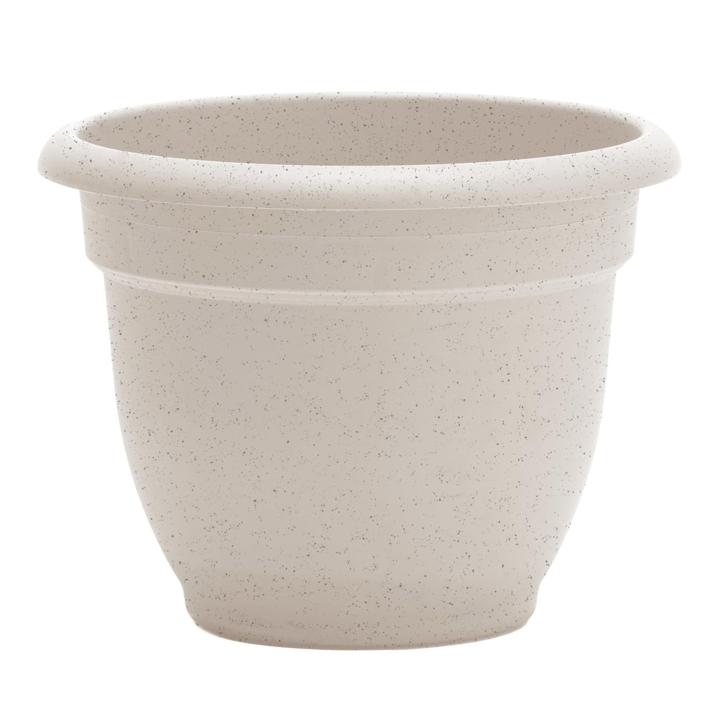 Bloem Ariana 12" Self-Watering Plastic Planter - Rolled Rim Indoor/Outdoor Garden Pot, Vanilla Bean, 2-Pack