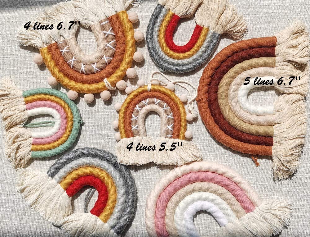 Handmade Macrame Rainbow Wall Decor for Nursery Kids Room Home Decor
