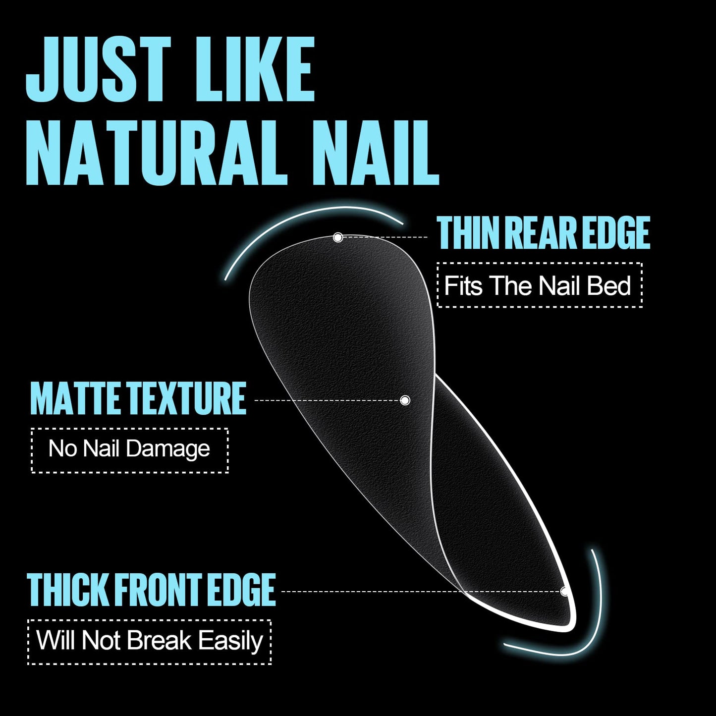 TOMICCA Medium Almond Nail Tips - 450Pcs 15 Sizes Soft Acrylic Gel Nails Double-sided Matte Pre-Shaped Fake Nails, Full Cover Clear Nails Gelly Press on Flase Nail Tips for Nail Extensions Nail Salon