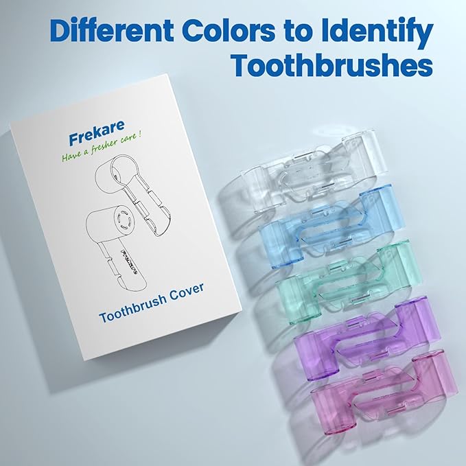 Toothbrush Covers Caps Compatible with Oral B, 10 Pack Toothbrush Head Travel Protector for Oral-B iO Series Electric Toothbrush (Blue, Clear, Pink, Puple, Green)