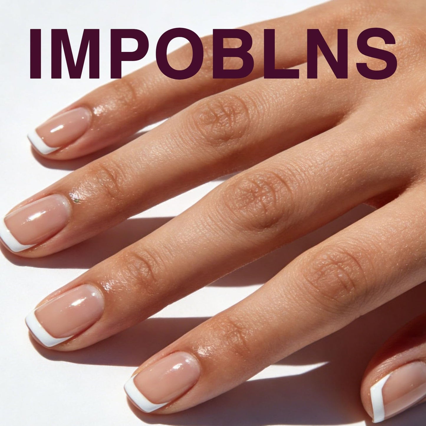 French Tip Press on Nails Medium Square Fake Nails with Cat Eye Glitter Designs Nails Press ons Nude White Glue on Nails Simple Stick on Nails for Women 24Pcs