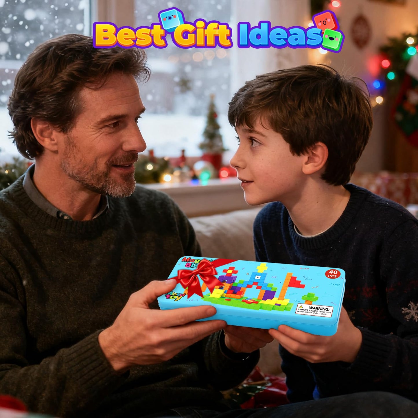 Minecftoy Magnetic Blocks Mini Travel Essentials Toddler Toys with Case Set, Kids Magnet Building Blocks Sensory Montessori Autism Toys for 3+ Boys & Girls Birthday Gifts